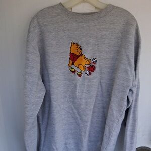 Disney Winnie Eats Mickey Large Sweatshirt Porous Walker 100% Cotton US Made